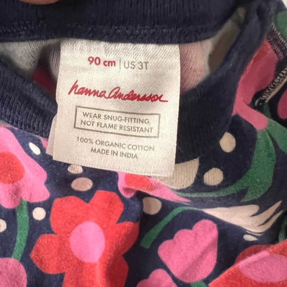 Hanna Andersson Multicolor Floral Kids Pajama Set of 2 pair size 3T - Picture 5 of 7